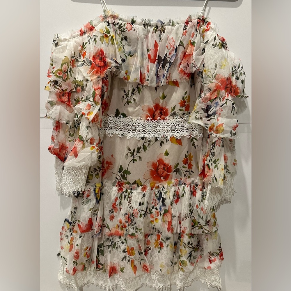 Alice and Olivia Floral Ruffle mini dress - Picture 2 of 7